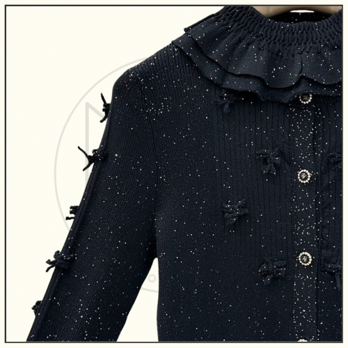 GLITTERED FITTED CARDIGAN