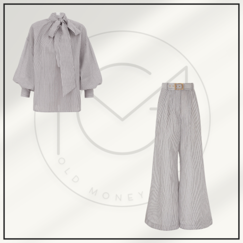 HYPNOTIC STRIPED BLOUSE & WIDE LEG PANT