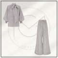 HYPNOTIC STRIPED BLOUSE & WIDE LEG PANT
