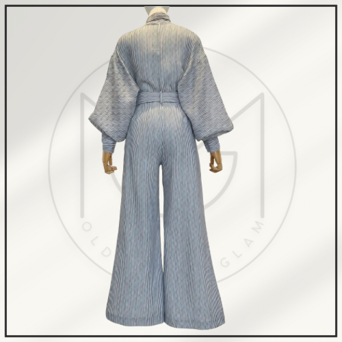 HYPNOTIC STRIPED BLOUSE & WIDE LEG PANT