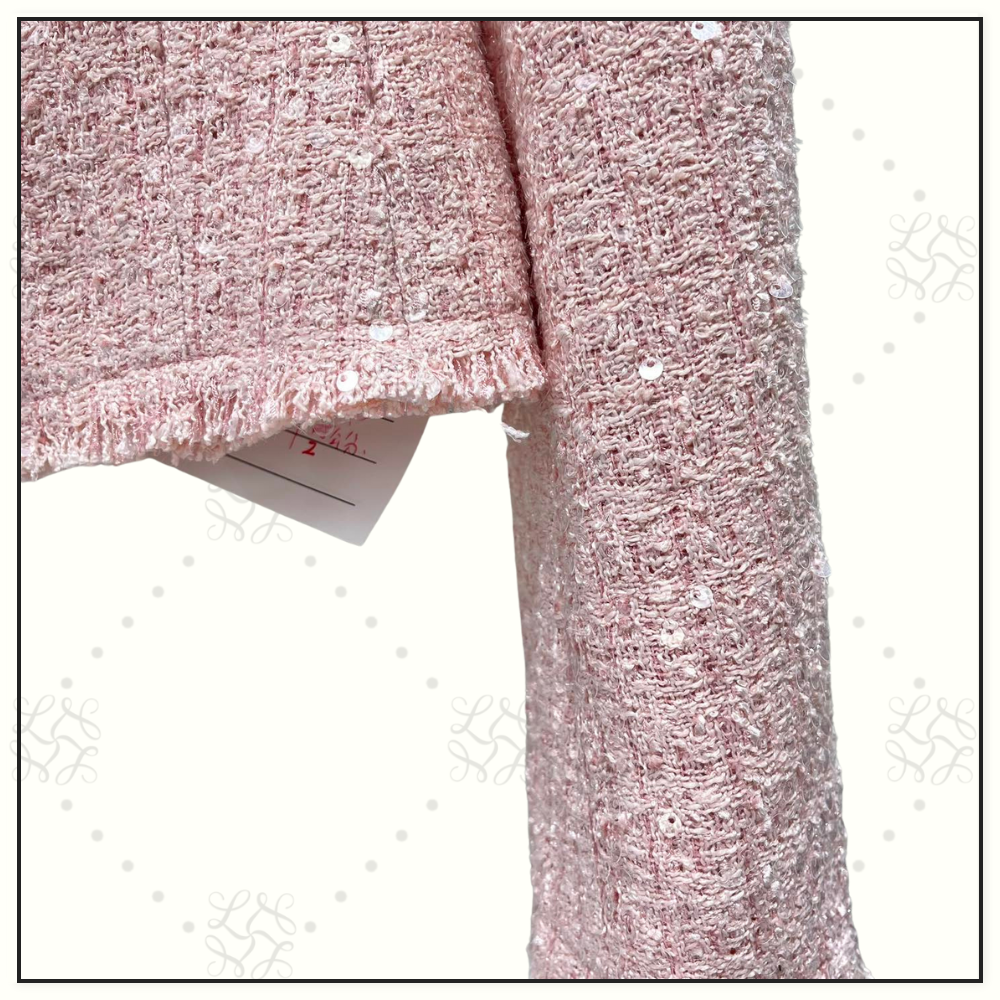 SEQUIN EMBELLISHED TWEED JACKET & MINI SKIRT