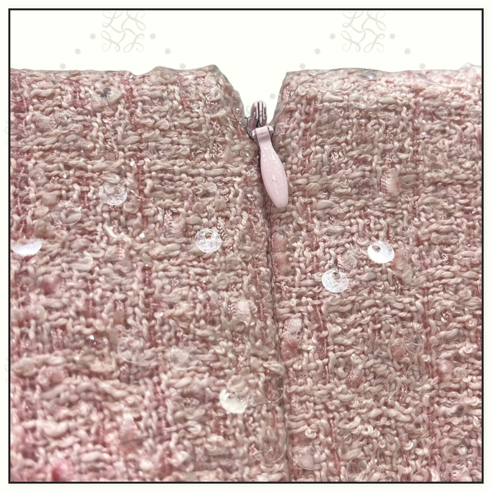 SEQUIN EMBELLISHED TWEED JACKET & MINI SKIRT