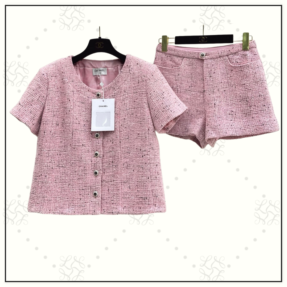 EMBROIDERED TWEED TOP & MINI SKIRT