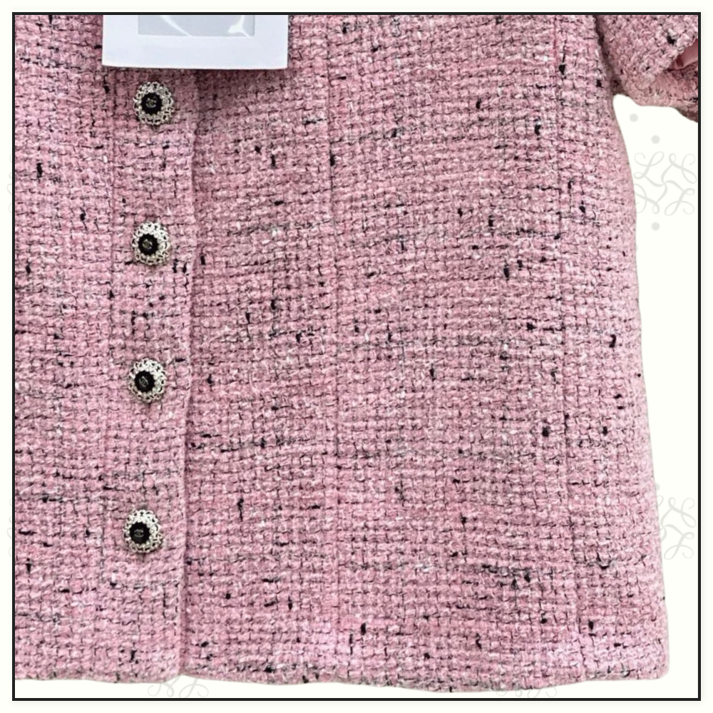 EMBROIDERED TWEED TOP & MINI SKIRT