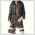 EMBROIDERED MOHAIR JACKET & MINI SKIRT