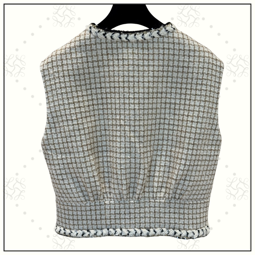 WOOL & MOHAIR TWEED VEST & MINI SKIRT & PENCIL SKIRT