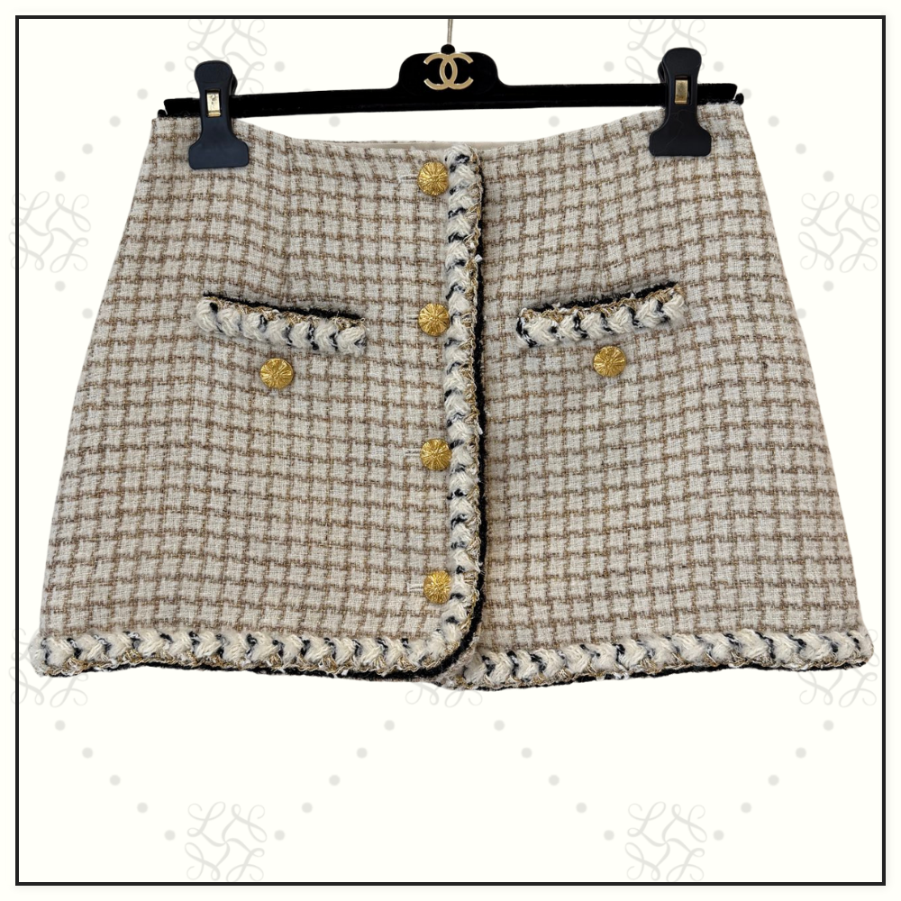 WOOL & MOHAIR TWEED VEST & MINI SKIRT & PENCIL SKIRT