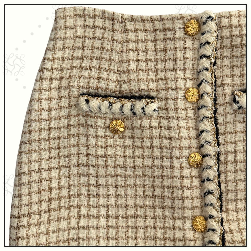 WOOL & MOHAIR TWEED VEST & MINI SKIRT & PENCIL SKIRT