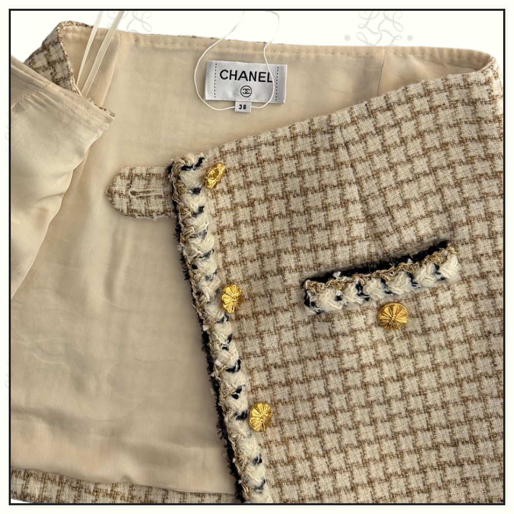 WOOL & MOHAIR TWEED VEST & MINI SKIRT & PENCIL SKIRT