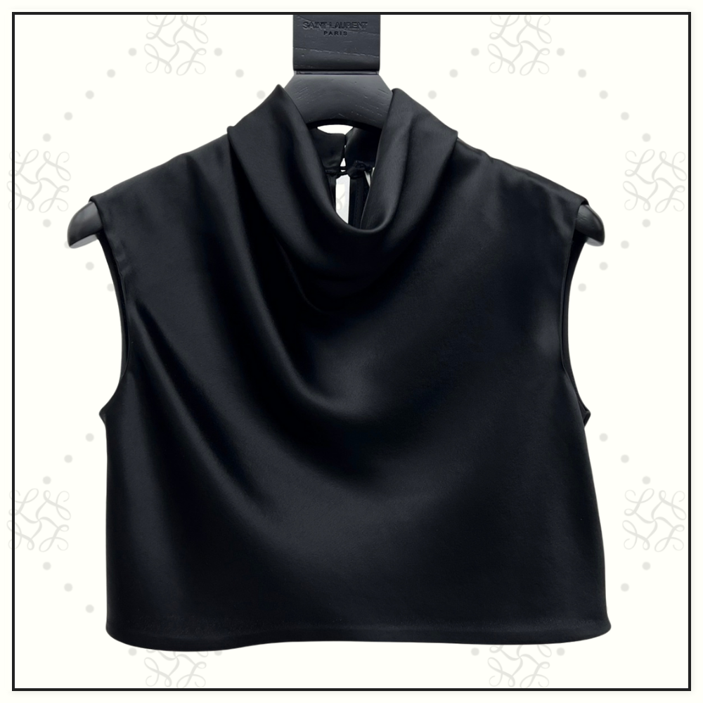 SATIN CROW NECK CROP & PENCIL SKIRT