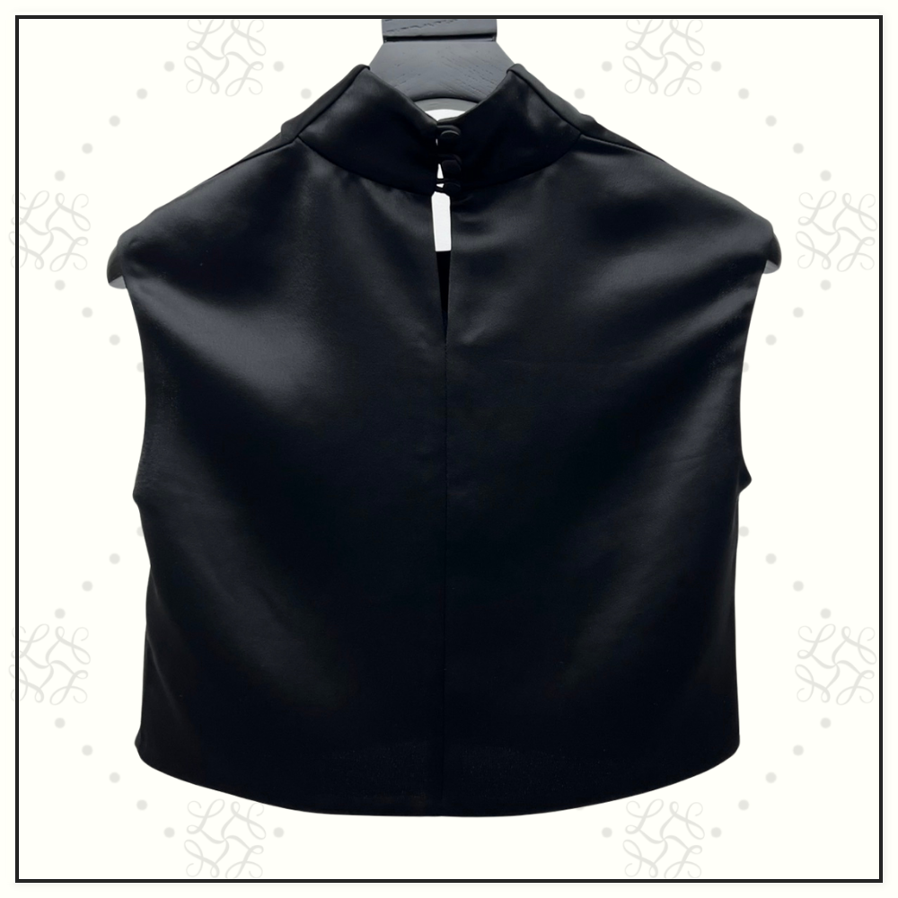 SATIN CROW NECK CROP & PENCIL SKIRT