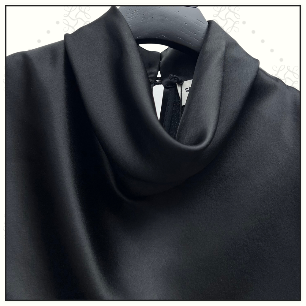 SATIN CROW NECK CROP & PENCIL SKIRT