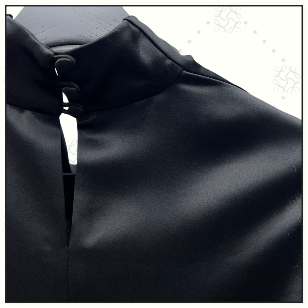 SATIN CROW NECK CROP & PENCIL SKIRT