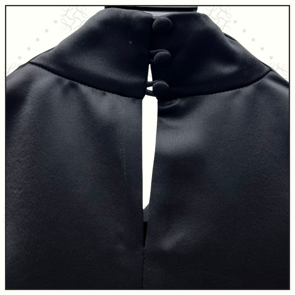 SATIN CROW NECK CROP & PENCIL SKIRT