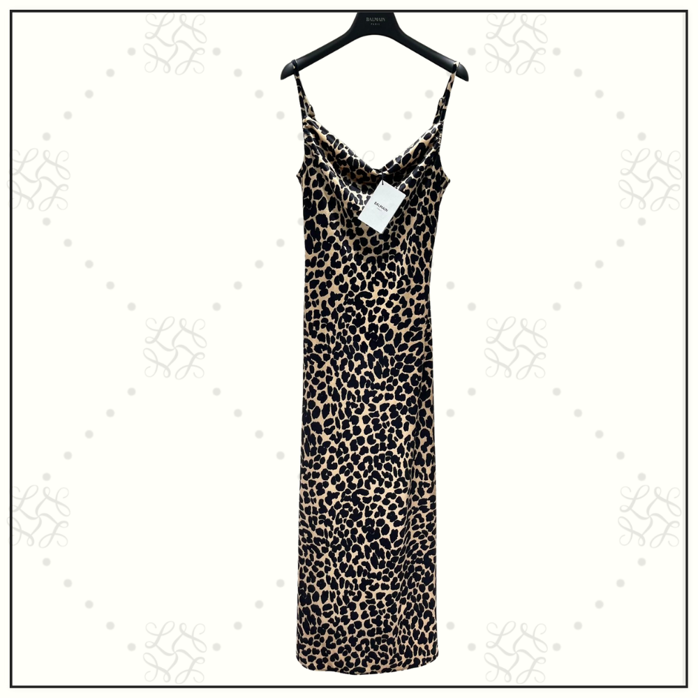 LEOPARD PRINT VELVET MIDI DRESS