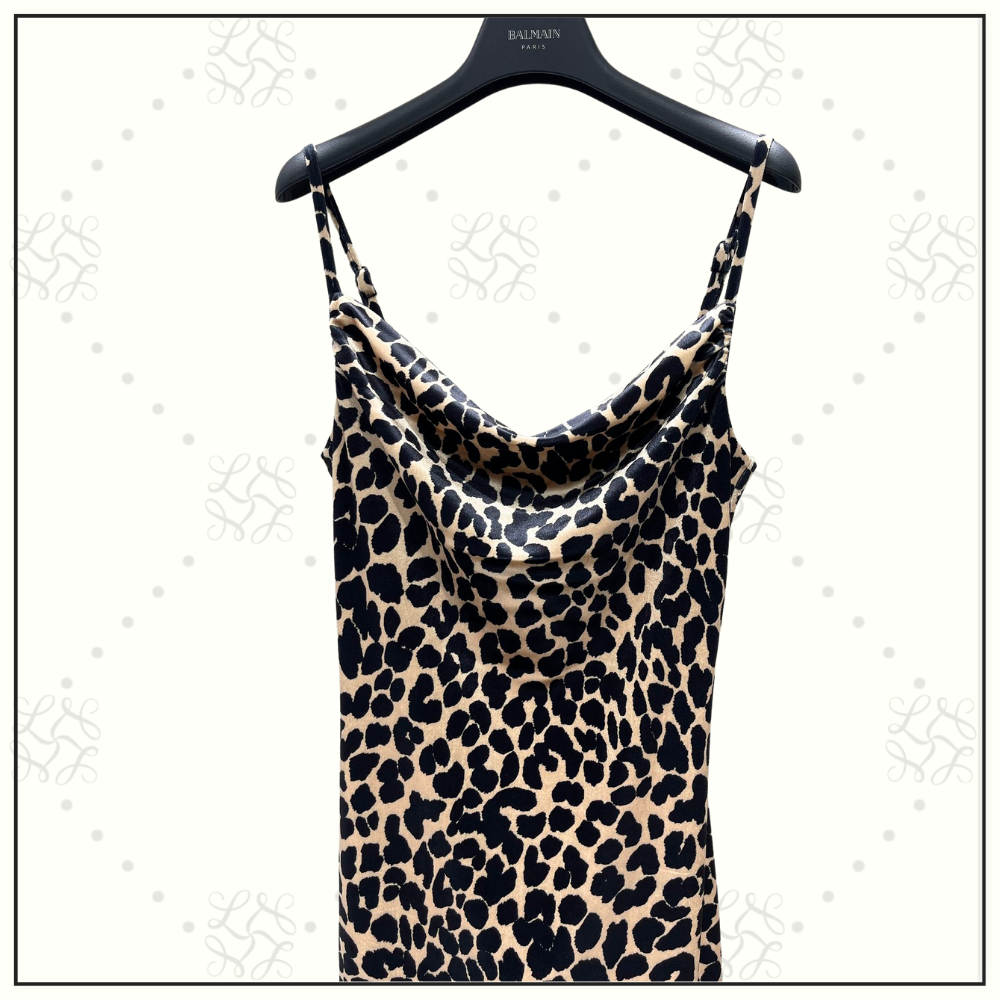 LEOPARD PRINT VELVET MIDI DRESS