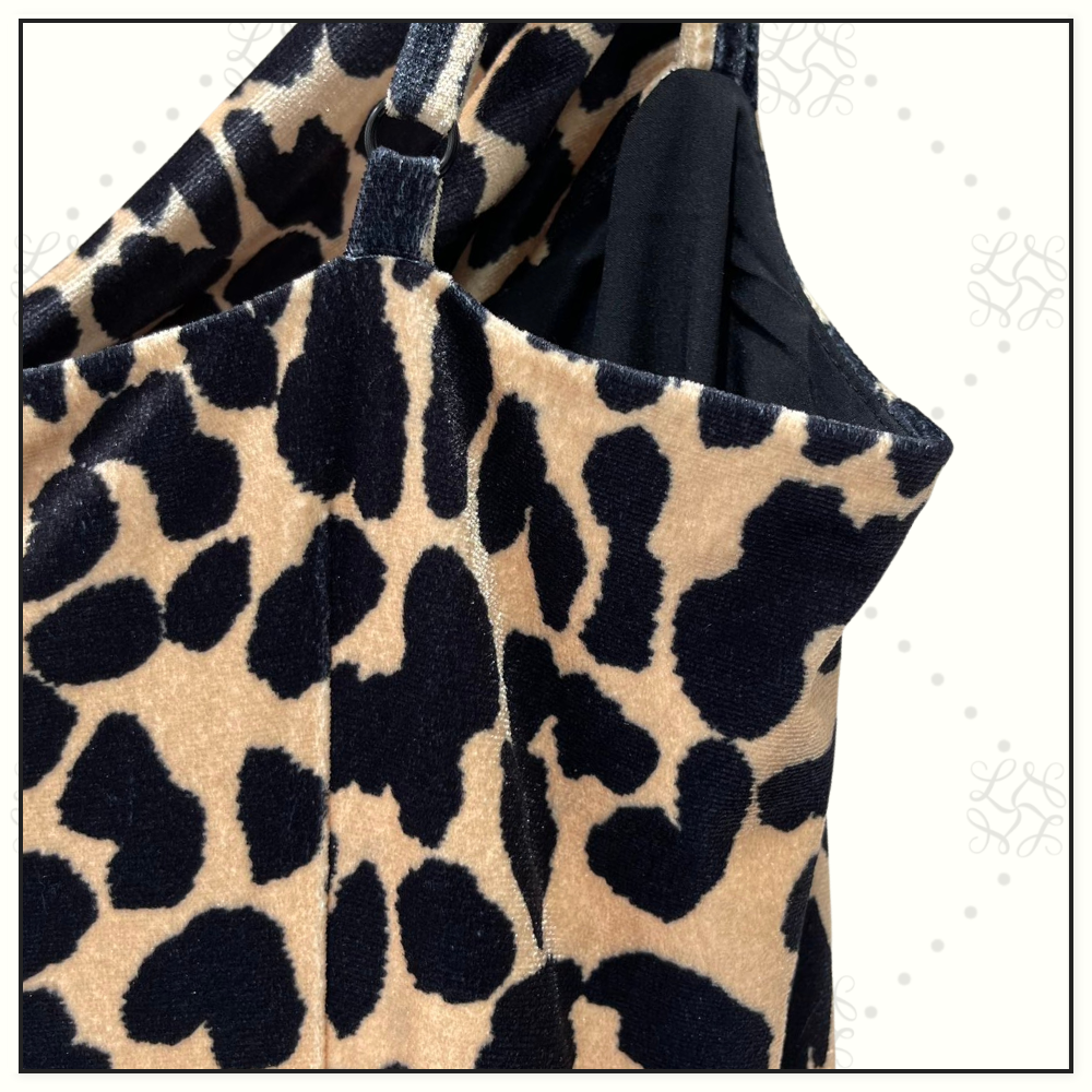 LEOPARD PRINT VELVET MIDI DRESS