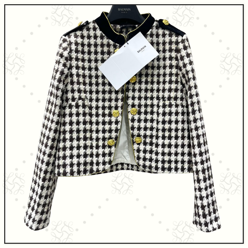 HOUNDSTOOTH TWEED JACKET