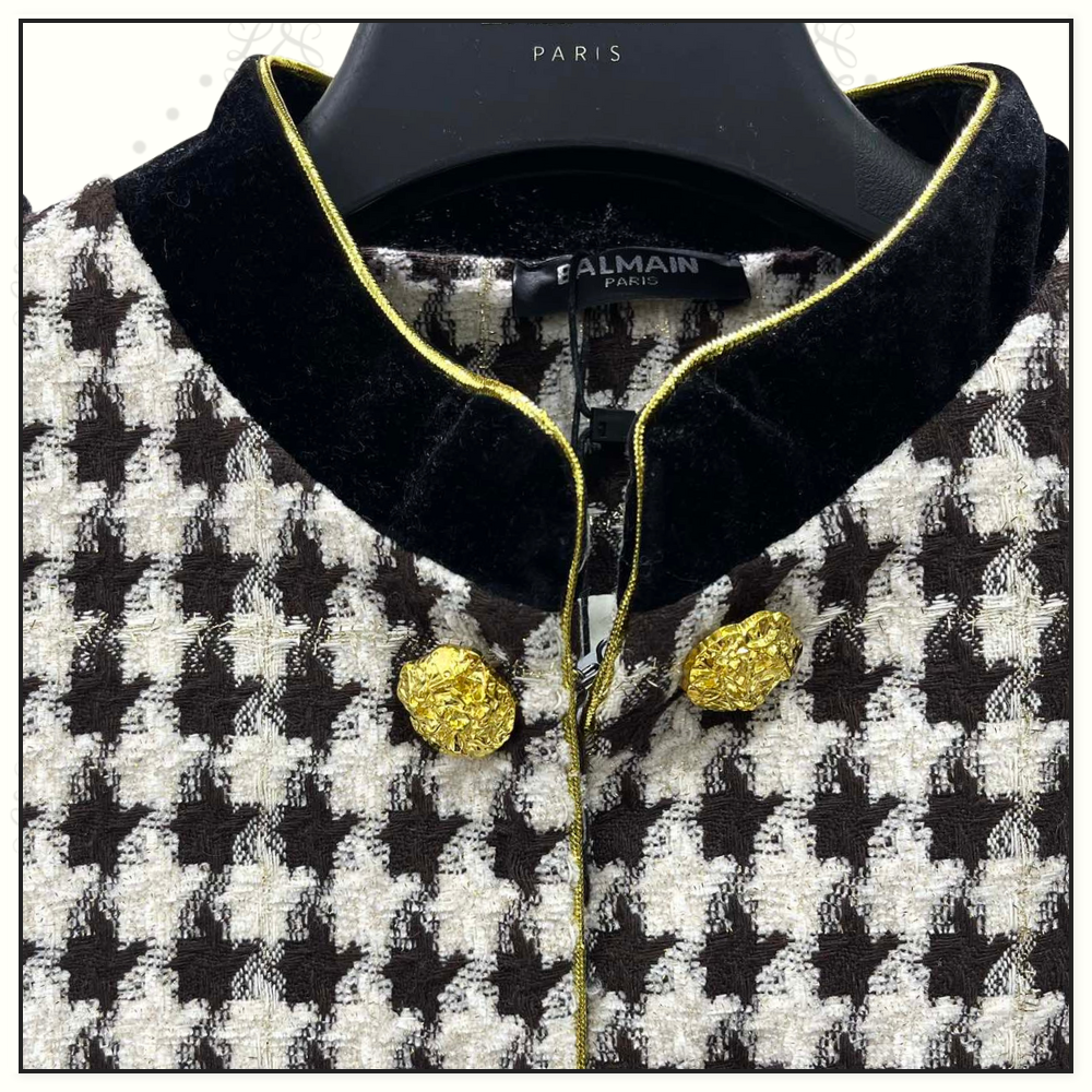 HOUNDSTOOTH TWEED JACKET