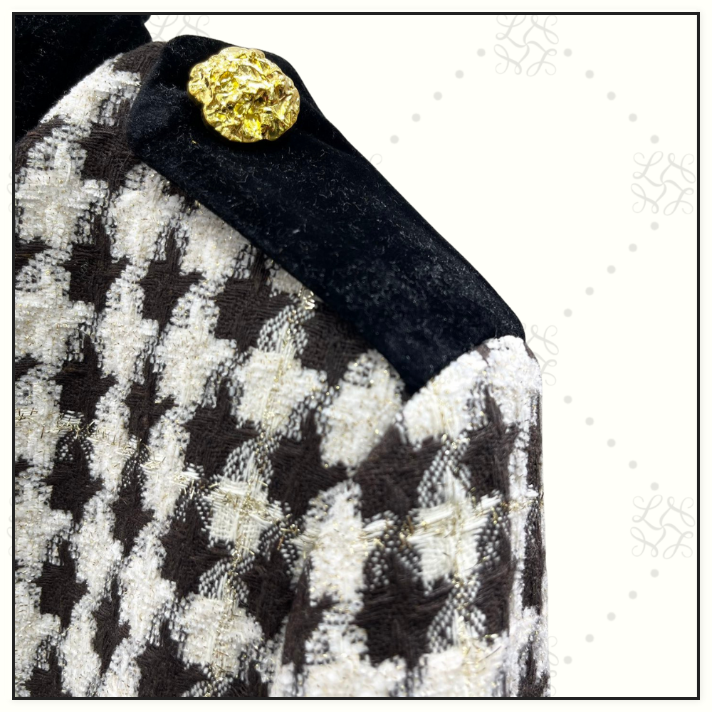 HOUNDSTOOTH TWEED JACKET