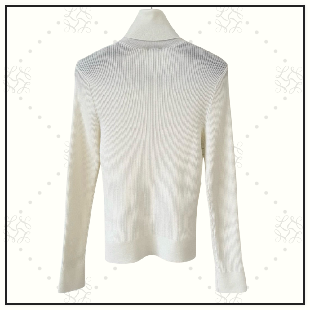 BOW DETAIL WOOL TURTLENECK