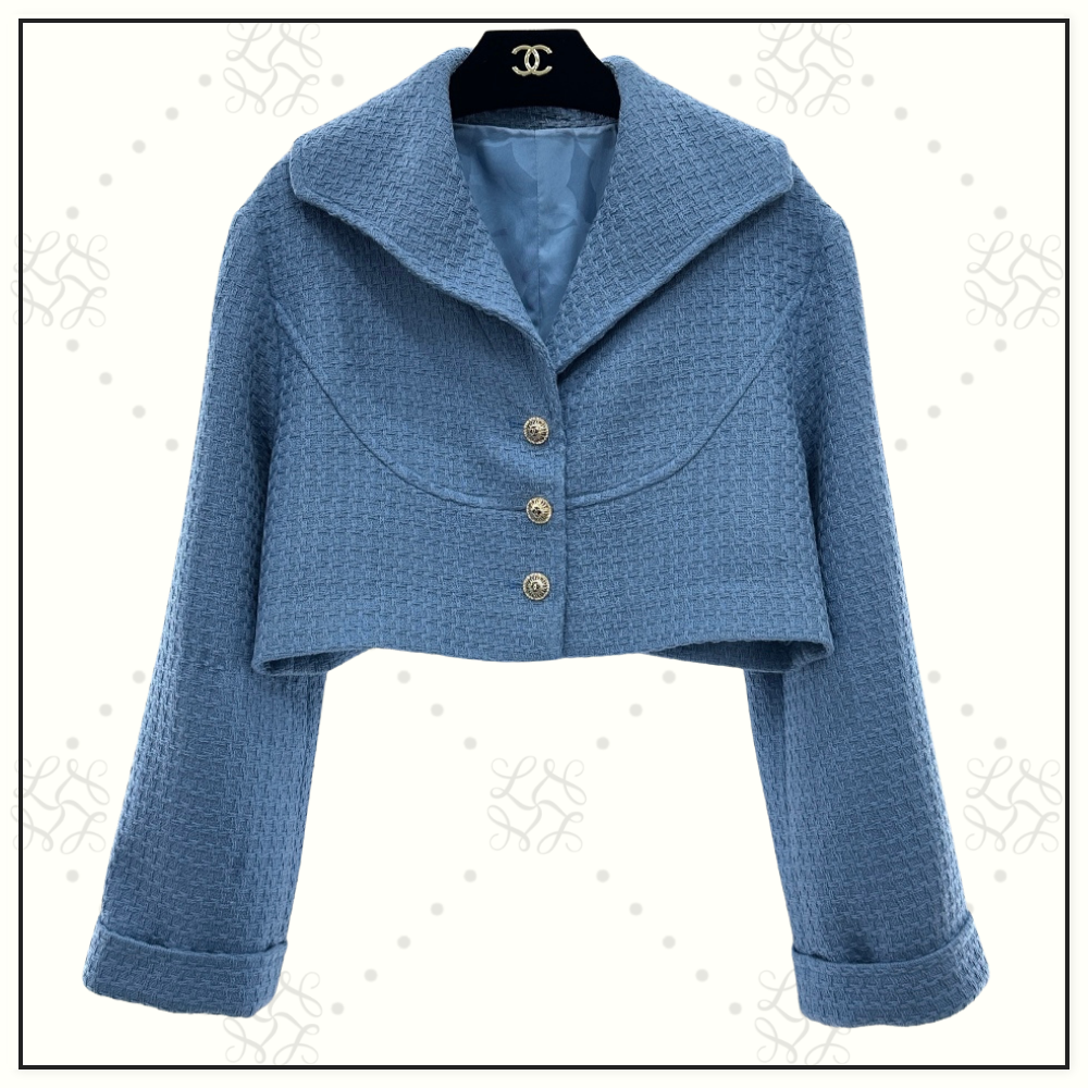 COTTON TWEED CROPPED JACKET