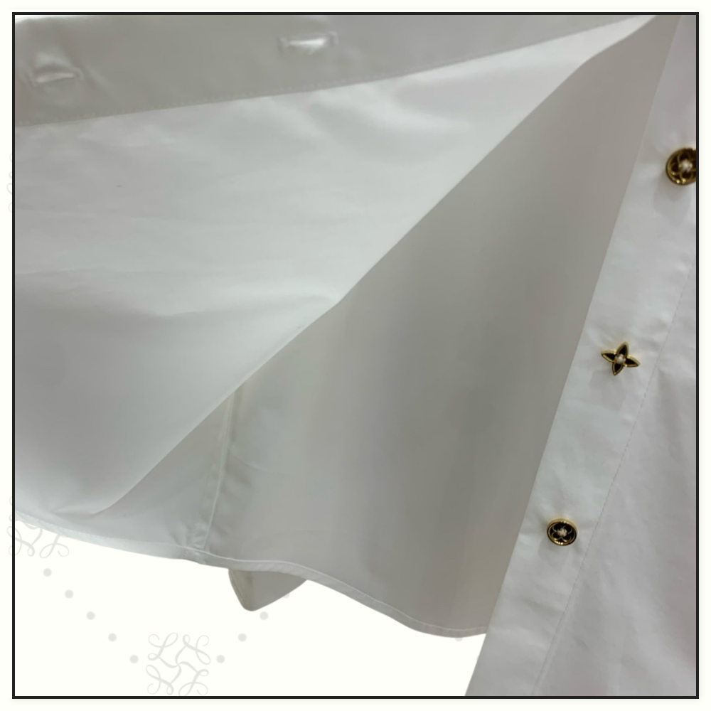 COTTON POPLIN MONOGRAM BUTTON SHIRT