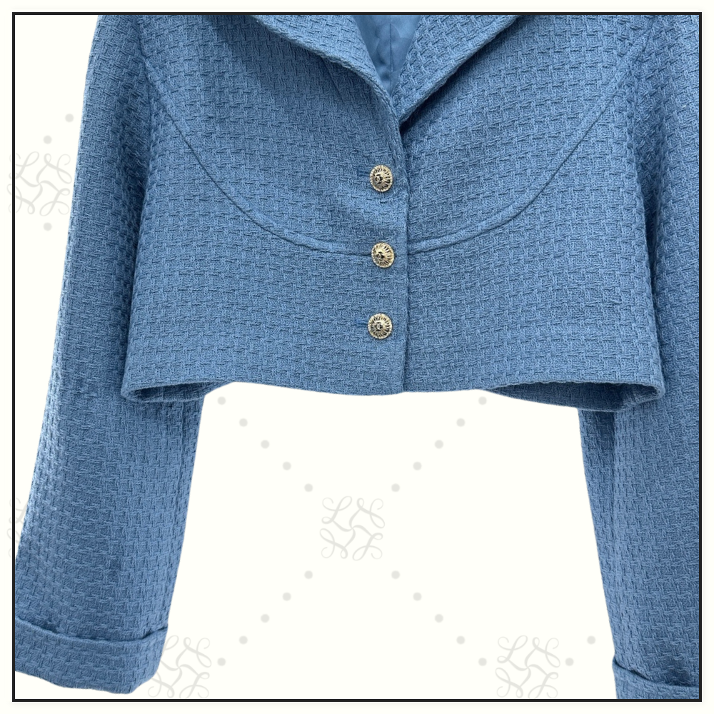 COTTON TWEED CROPPED JACKET