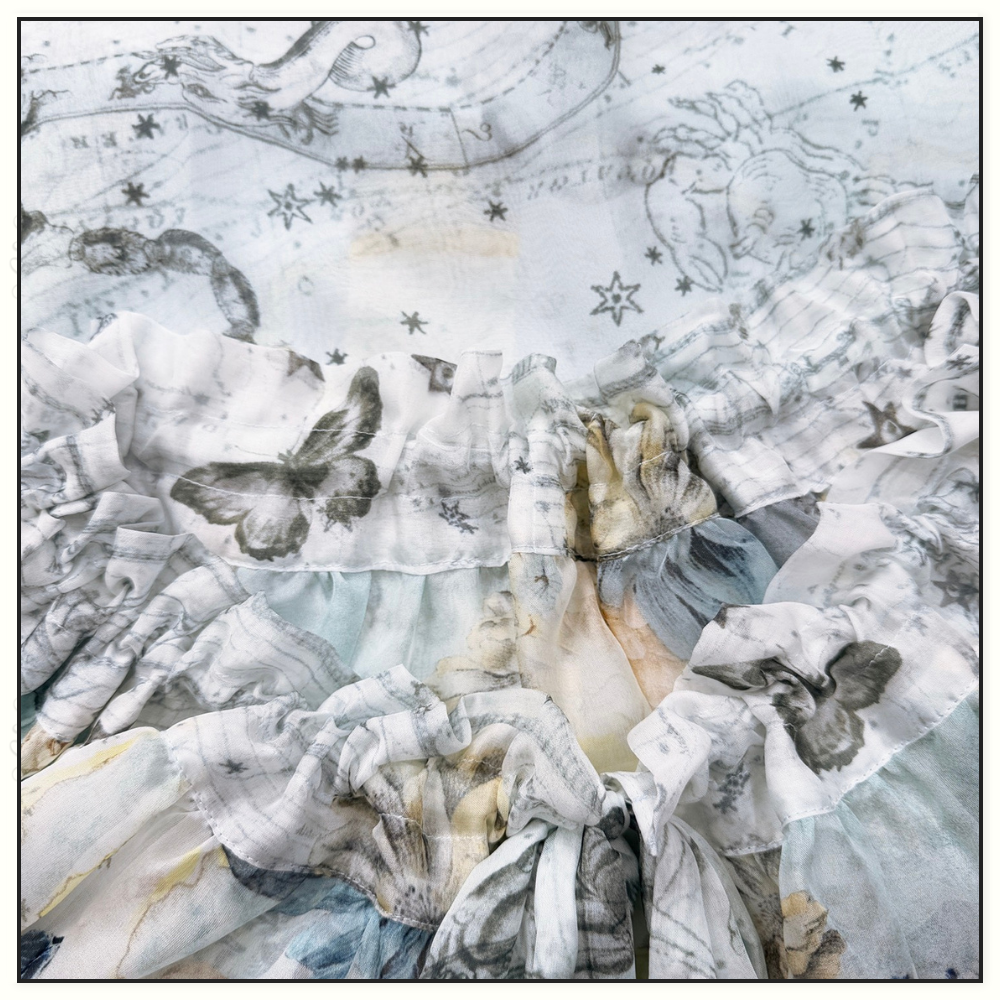 GATHERED BLOUSE & TIERED SKIRT