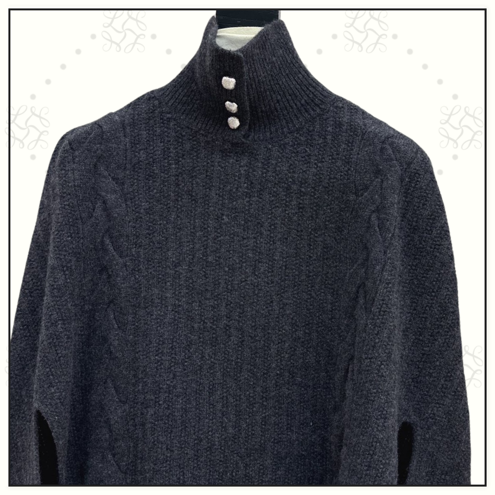 WOOL HIGH NECK PONCHO