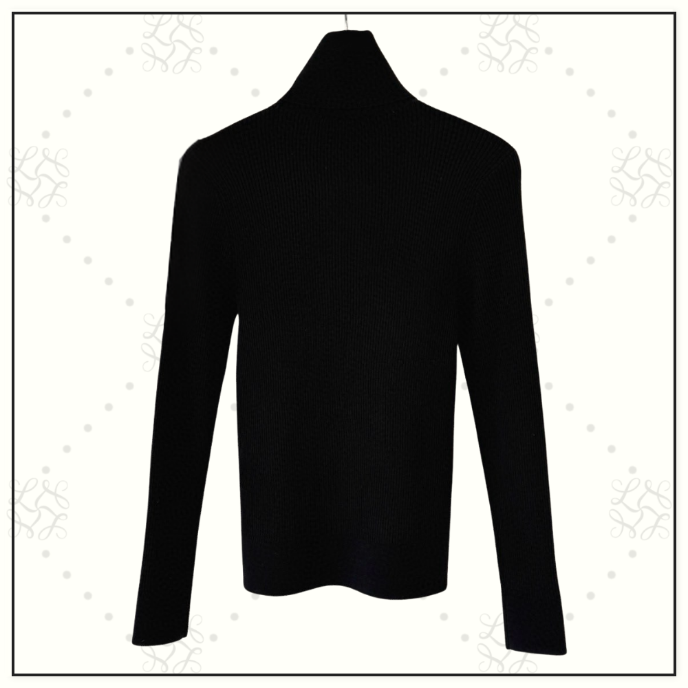 BOW DETAIL WOOL TURTLENECK