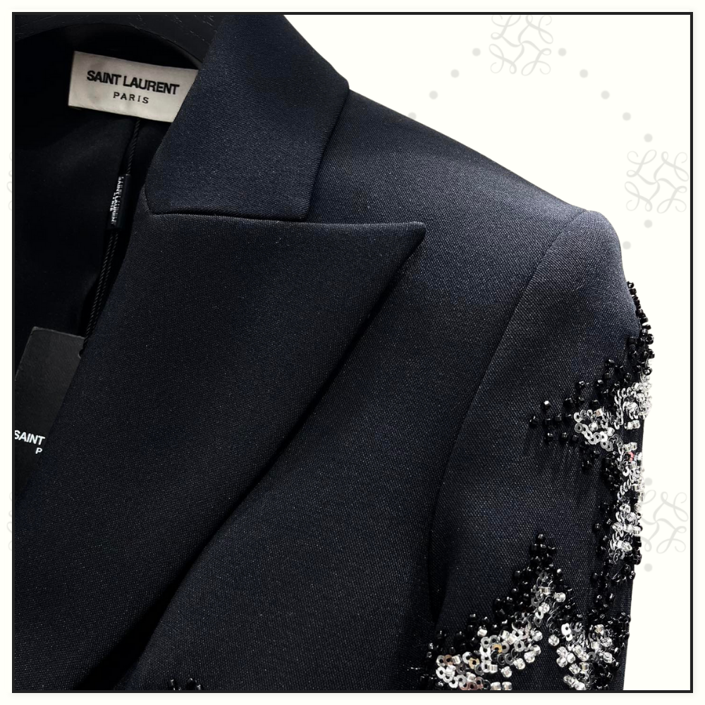 SEQUIN STAR EMBELLISHMENTS CROPPED BLAZER & SHORT