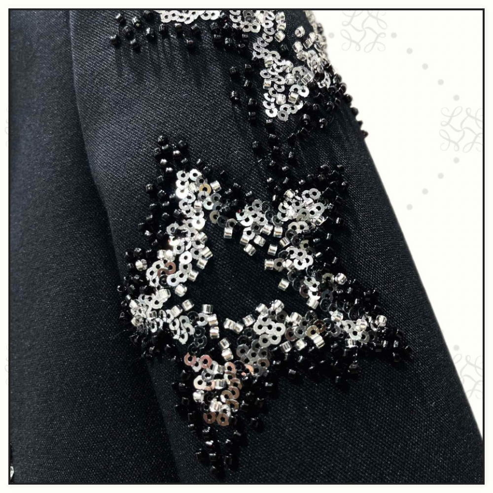 SEQUIN STAR EMBELLISHMENTS CROPPED BLAZER & SHORT