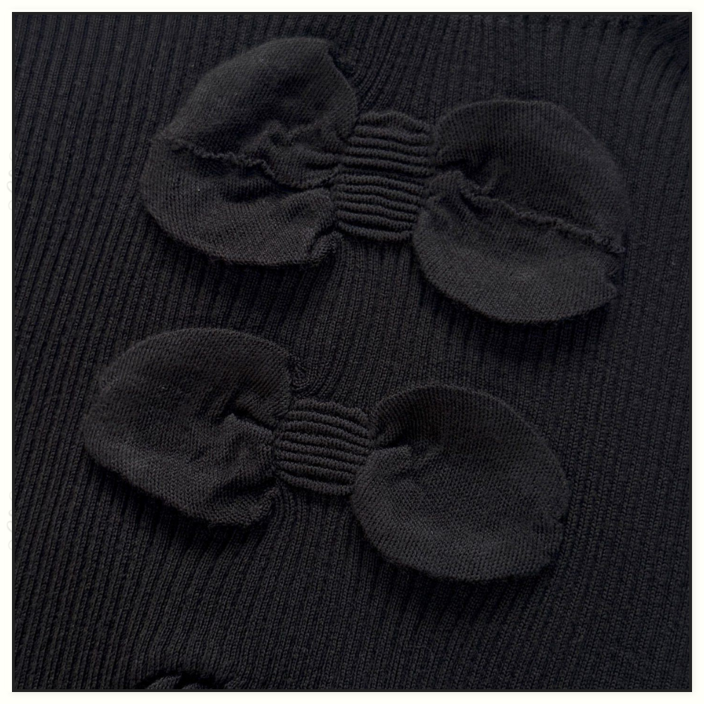 BOW DETAIL WOOL TURTLENECK