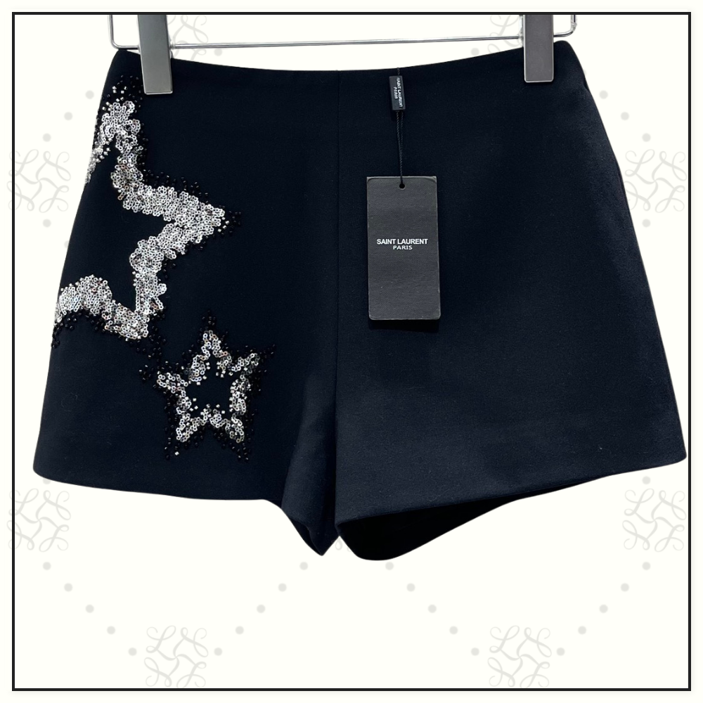 SEQUIN STAR EMBELLISHMENTS CROPPED BLAZER & SHORT