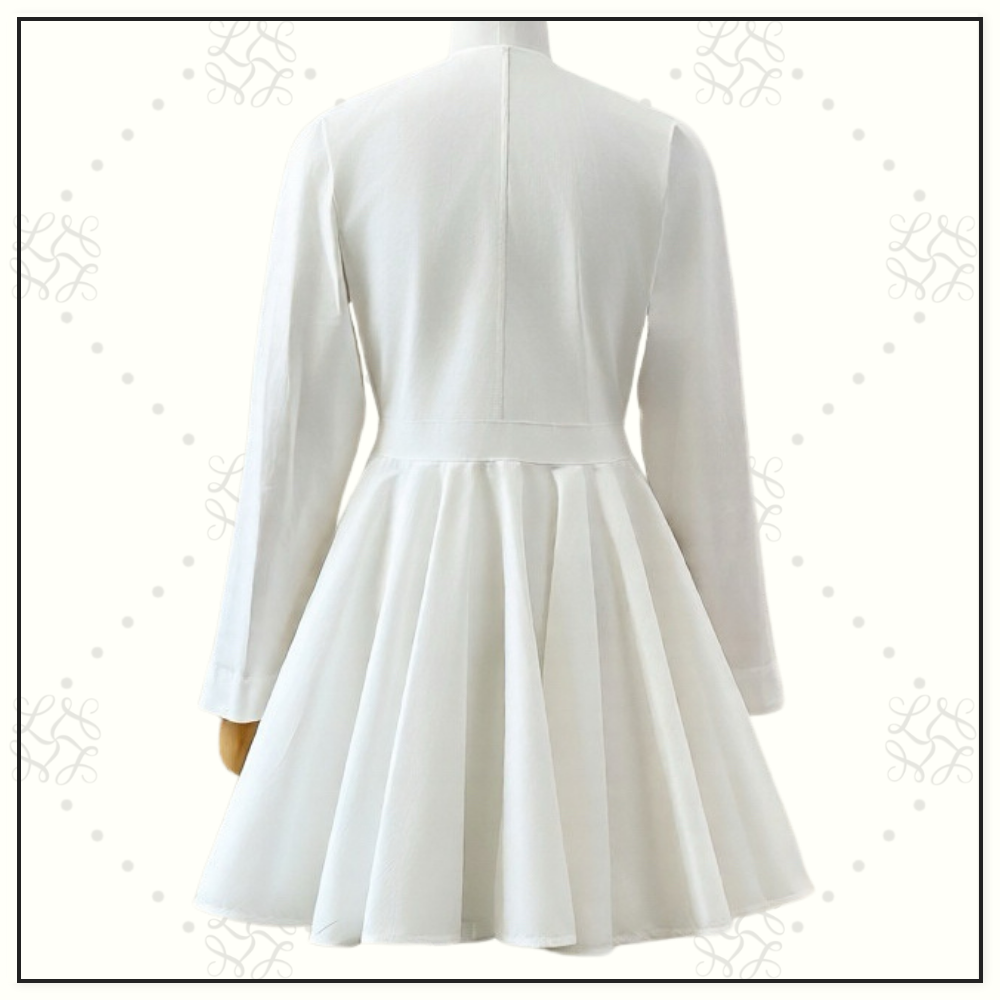 ASYMMETRICAL V NECK SHORT DRESS