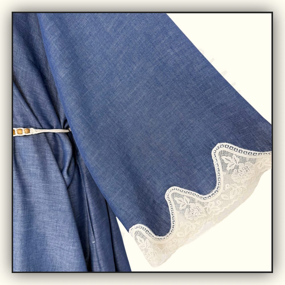 AWAKEN BELTED DENIM MINI DRESS