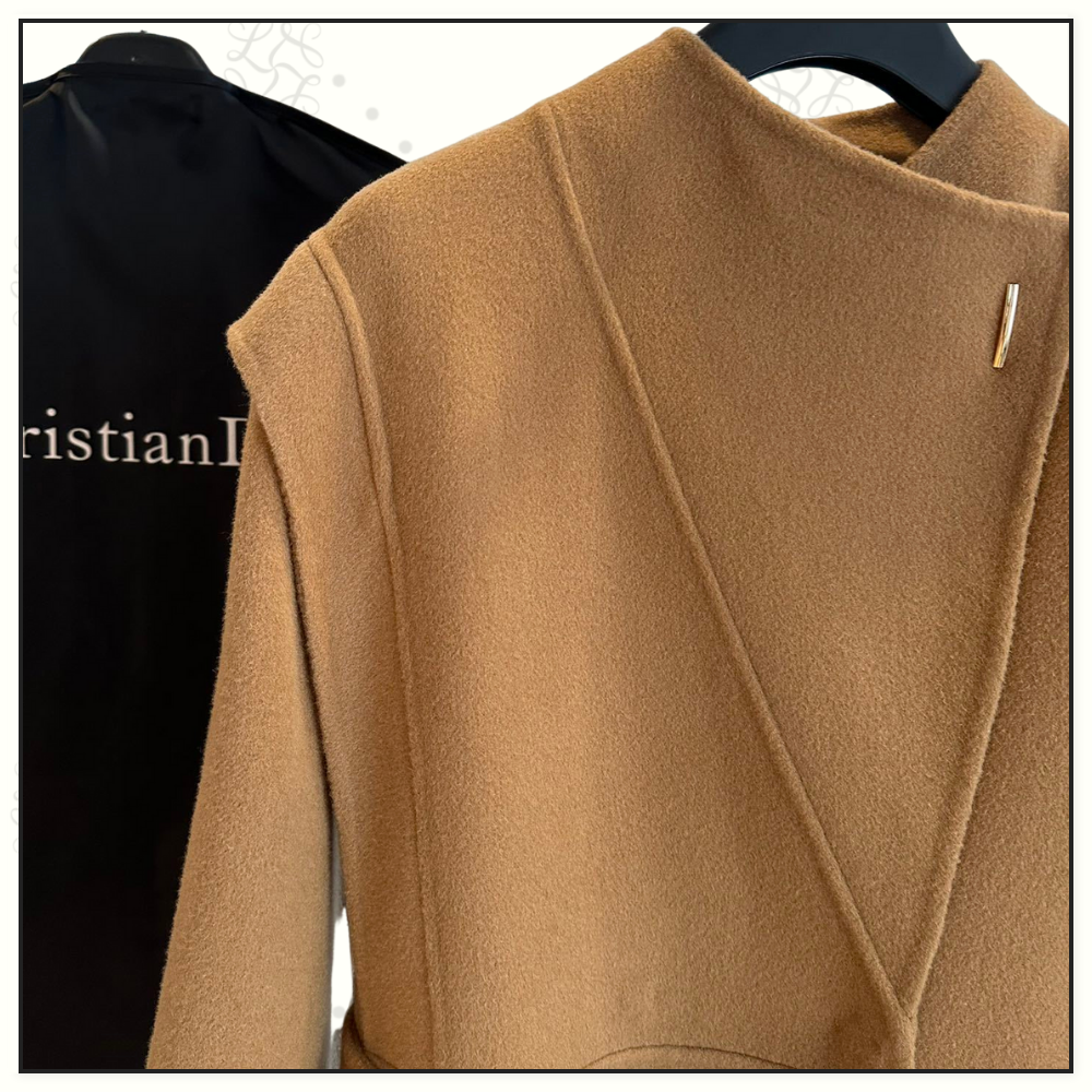 WOOL & CASHMERE BLEND FUNNEL NECK COAT