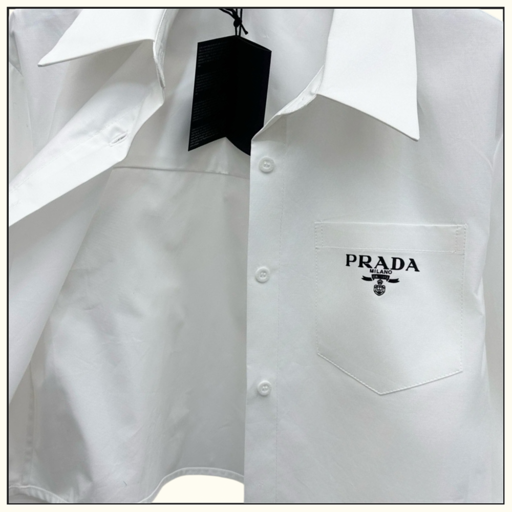 NECK TIE CROPPED SHIRT
