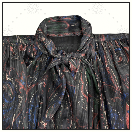 LAVALLIERE SILK DRESS