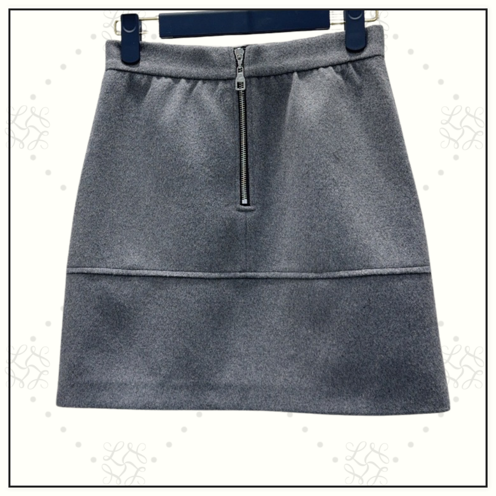 WOOL SCARF COLLAR JACKET & MINI SKIRT