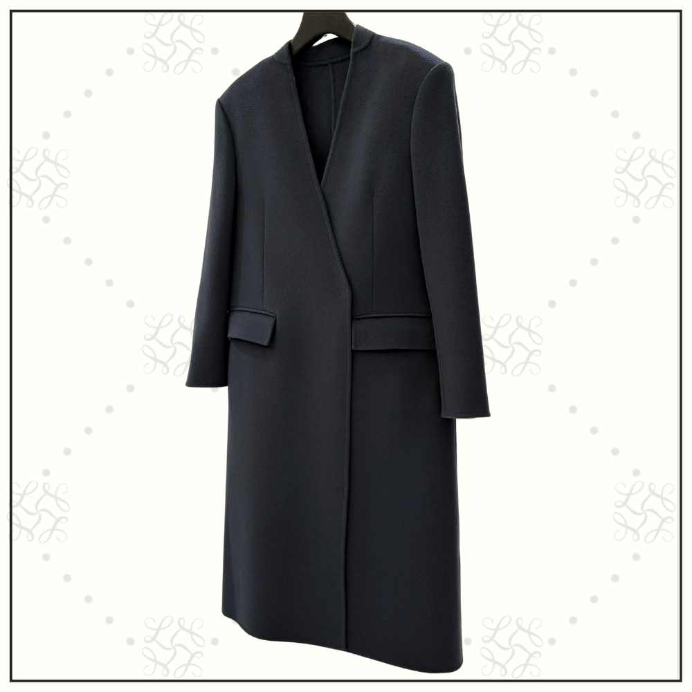 WOOL BLEND COLLARLESS COAT