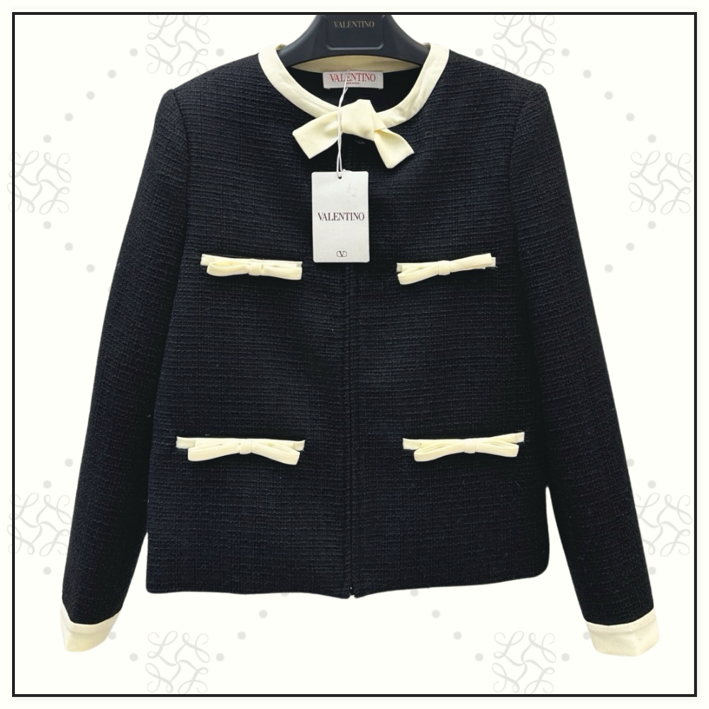 BOW DETAIL JACKET & MINI SKIRT