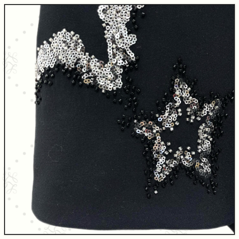 SEQUIN STAR EMBELLISHMENTS CROPPED BLAZER & SHORT