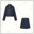 WOOL SHORT DUFFLE COAT & MINI SKIRT