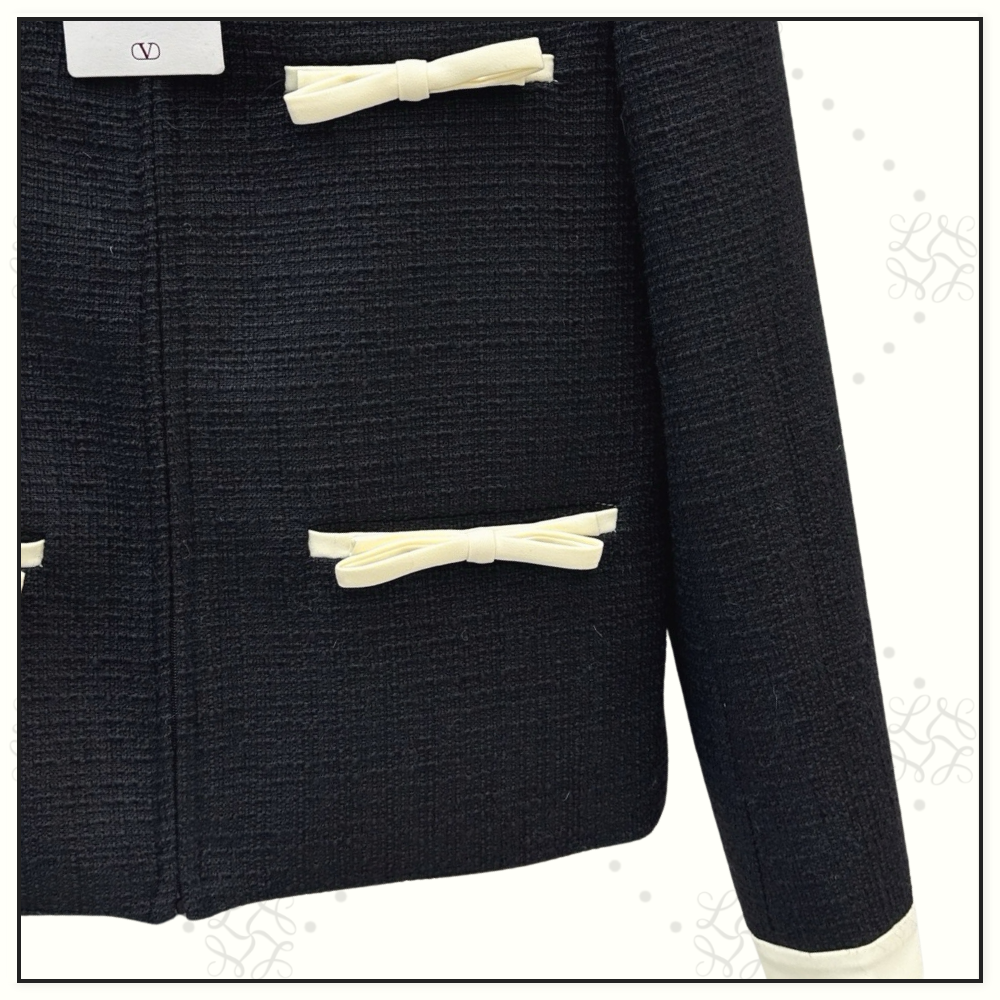 BOW DETAIL JACKET & MINI SKIRT