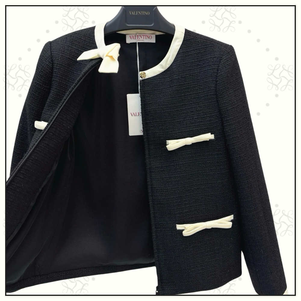 BOW DETAIL JACKET & MINI SKIRT