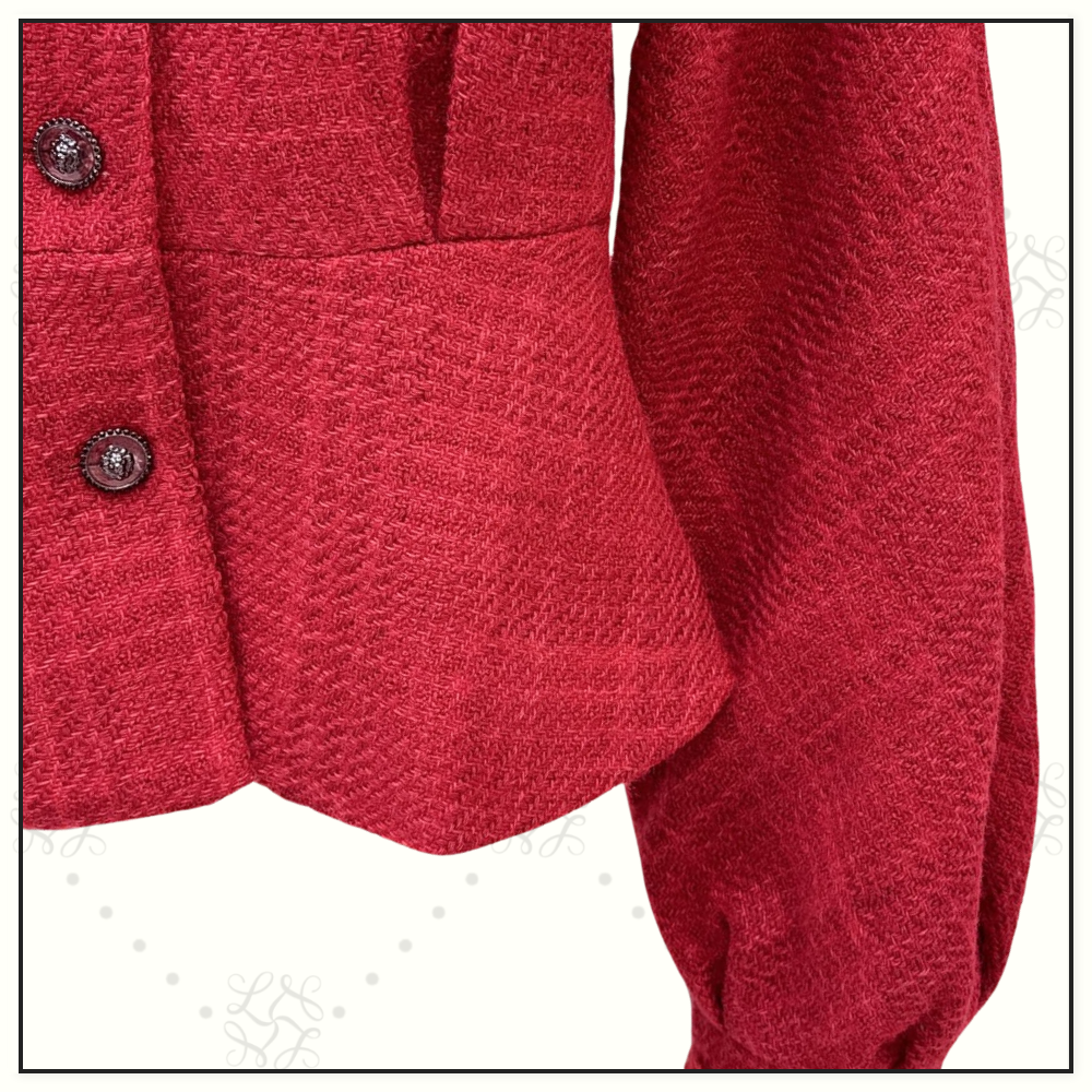 TWEED BALLOON SLEEVE FITTED JACKET