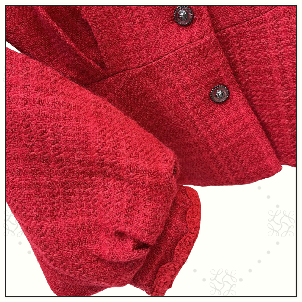 TWEED BALLOON SLEEVE FITTED JACKET