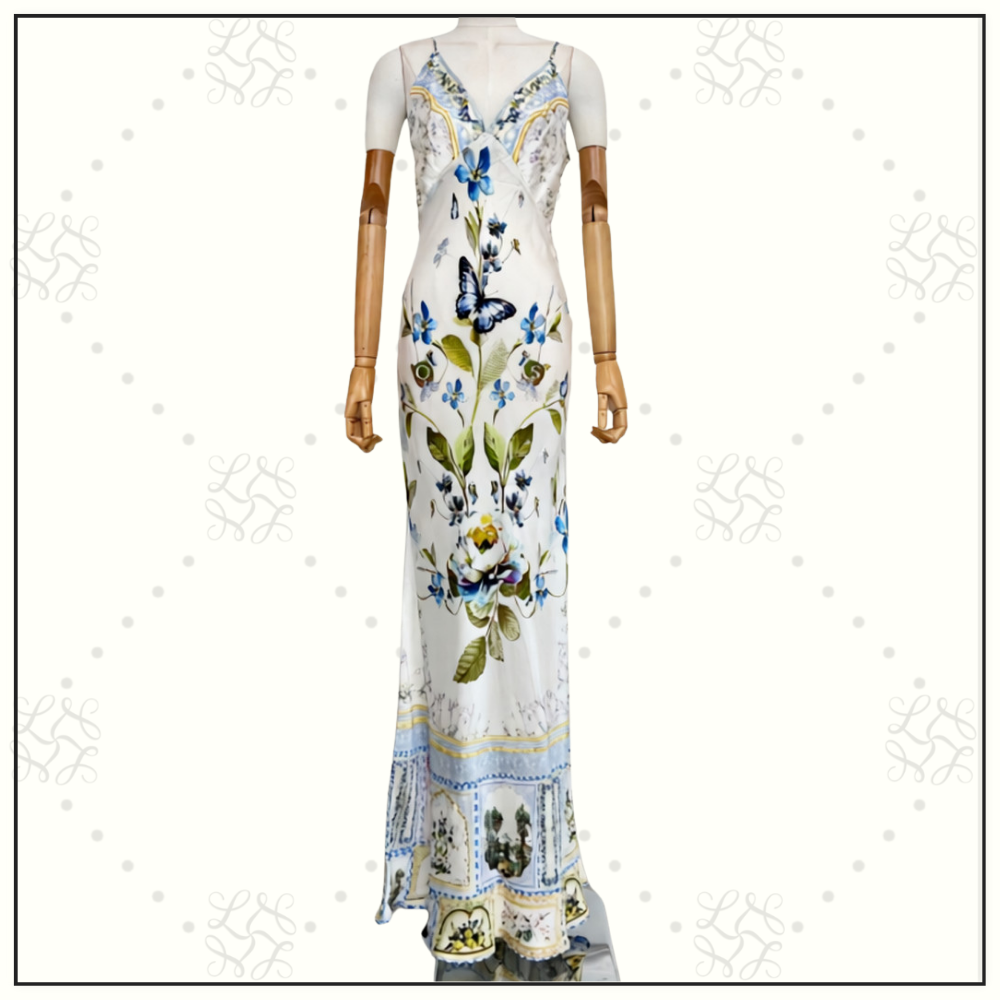 V NECK BIAS SLIP DRESS